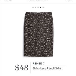 Renee C black with lace overlay pencil skirt
